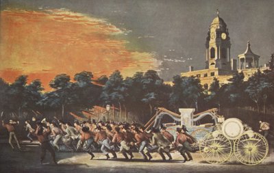 La vita di un pompiere - La corsa, pub. 1854, Currier & Ives da American School